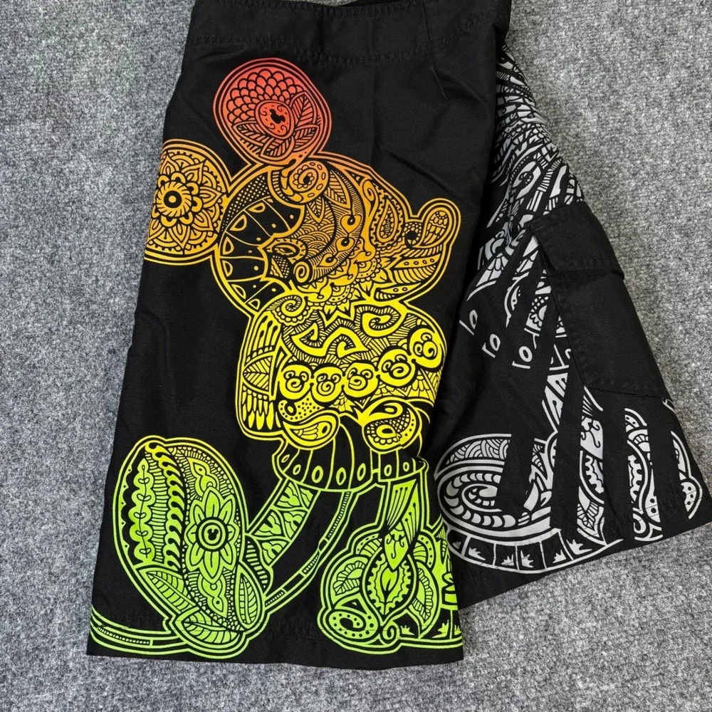 Disney Disneyland Walt‎ Disney World Mickey Mouse Black Board Shorts Men Size 28